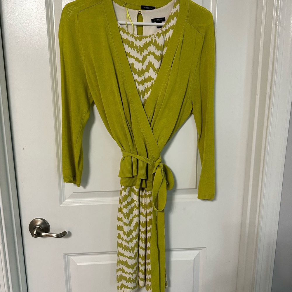 Dress with coordinating wrap sweater